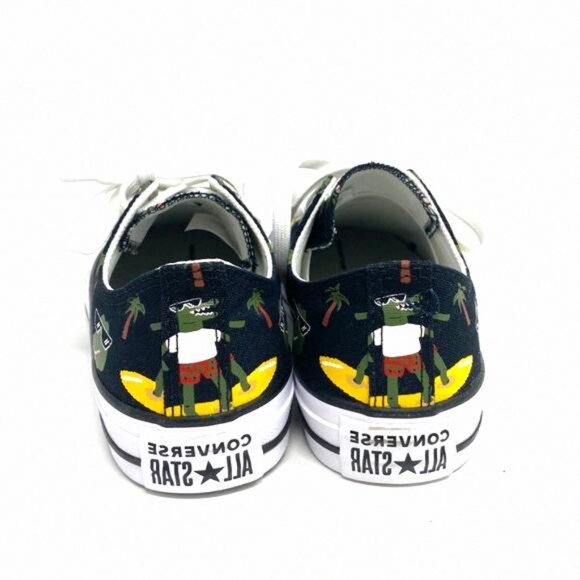 CONVERSE 671293F CTAS OX Croco Furf Black Canvas Unique Sneakers Top Low Women's - Picture 9 of 11